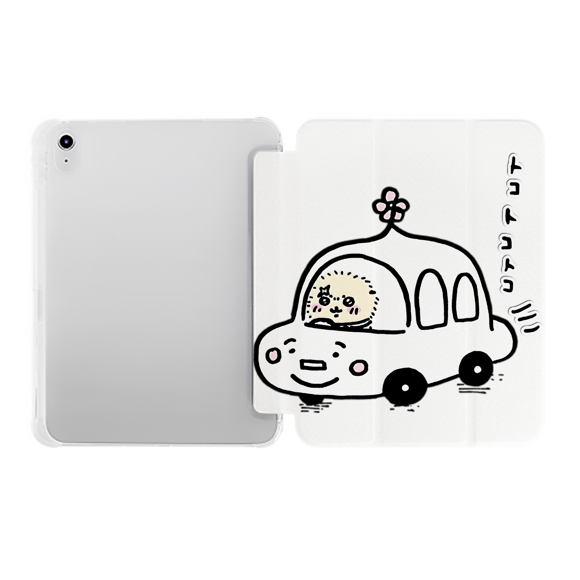 （画像用） ちいかわ ラッコ Chii-kawa Sea otter IPad ケース ペン収納付き 三つ折りスタンド PUレザー×シリコン 対応機種9.5/10.5/10.9インチ